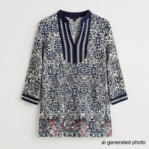 346 Brooks Brothers Boho Blouse Size Small 100%‎ Cotton